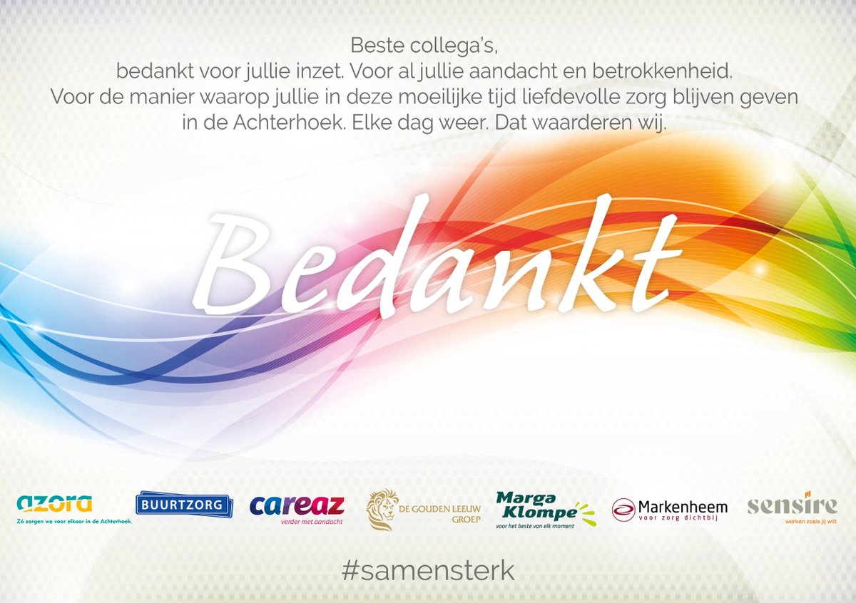Beste collega's: bedankt!!
