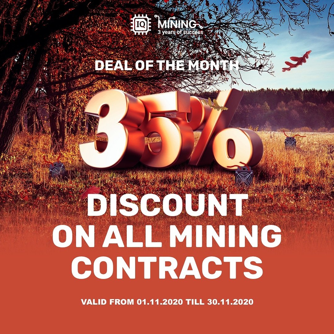 iqminingcom's tweet image. Special promo offer! 🔥All mining contracts are 35% off until the end of November. Prices have been already reduced, this offer works without a promo code.