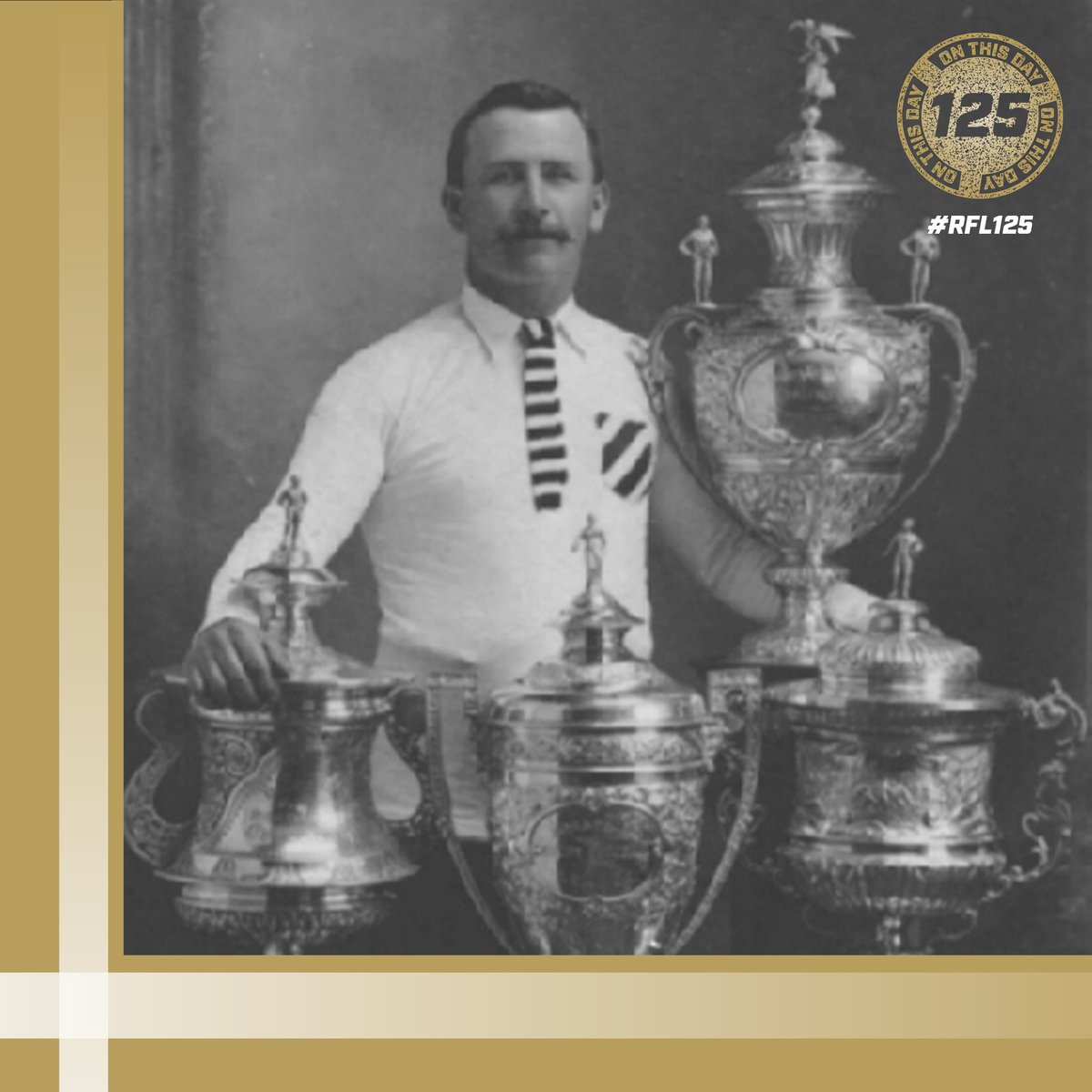 TheRFL's tweet photo. 📅 #OnThisDay in 1871, Albert Goldthorpe was born in Hunslet.

🏆 Goldthorpe spent his entire career at @HunsletRLFC and captained the club to win all four Cups in the 1907-08 season. He was inducted into the RL Hall of Fame in 2015. 

🏉 #RFL125 https://t.co/P7MmdvLrzx