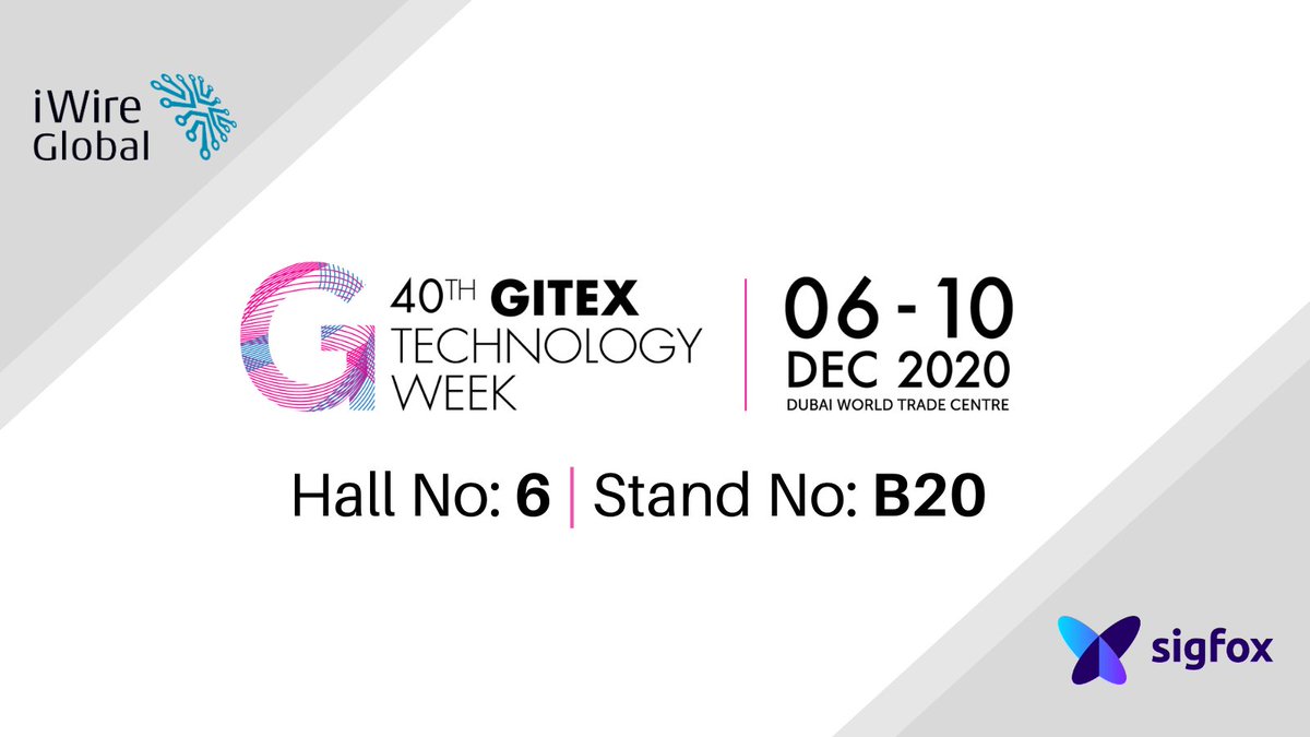 iwireconnect's tweet photo. iWire Group is proud to announce its participation as an exhibitor at the 40th @GITEXTechWeek. We will be pleased to have your presence at our booth H6-B20.
See you there!

#GitexTechWeek2020 #Gitex2020 #DWTC #iWireGlobal #iWireConnect #iWireTechnologies #Sigfox #DIFC https://t.co/JJqOnrbF0S