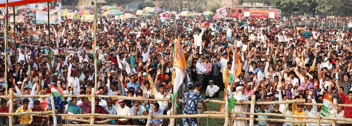 INCIndia's tweet photo. अपार जनसमूह की तस्वीरें बिहार में बदलाव की बह रही लहर को बयान कर रही हैं। श्री राहुल गांधी जी की रैलियों में उमड़ा जनसमूह कह रहा है- बिहार में बदलाव तय है, महागठबंधन की विजय है।

#नहीं_भूलेगा_बिहार https://t.co/ckaIJ71cLA