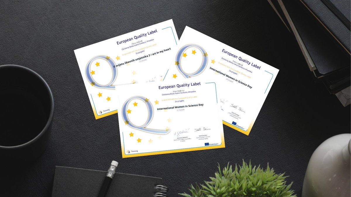 cankarica's tweet photo. Our school has been awarded the European Quality Label for excellence in eTwinning projects. This means that the work of our teachers, students and schools is recognized at the highest European level.
#cankarica #etwinning https://t.co/SeudM1uqRP