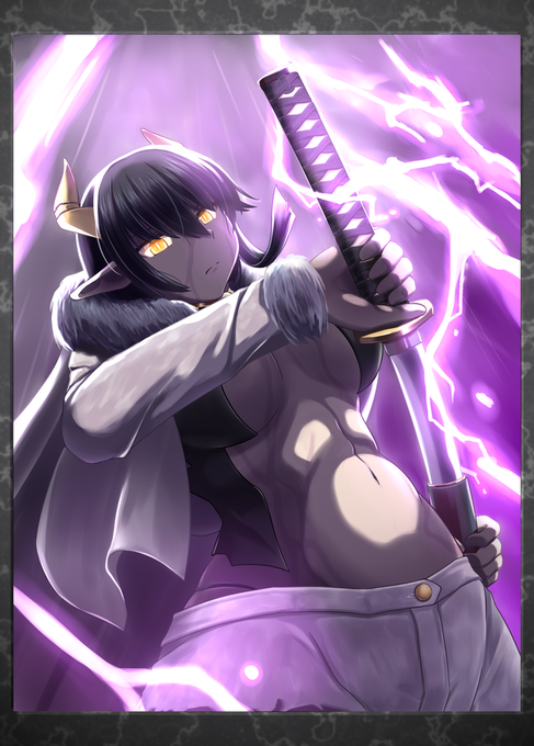 コラボ記念にあずきあらいさん(@sweetberry334)が制作しているインキュバスクエストのシルエッタ様を描かせていただきました。 