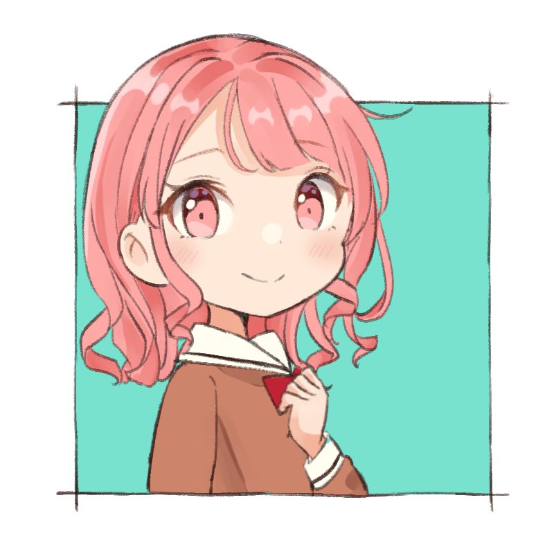 maruyama aya 1girl solo pink hair smile school uniform hanasakigawa school uniform pink eyes  illustration images