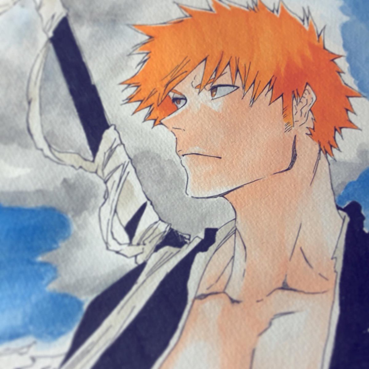 ひびき 卍解かっこいいよな Bleach Bleachイラスト 黒崎一護 黒崎一護イラスト コピック コピック イラスト