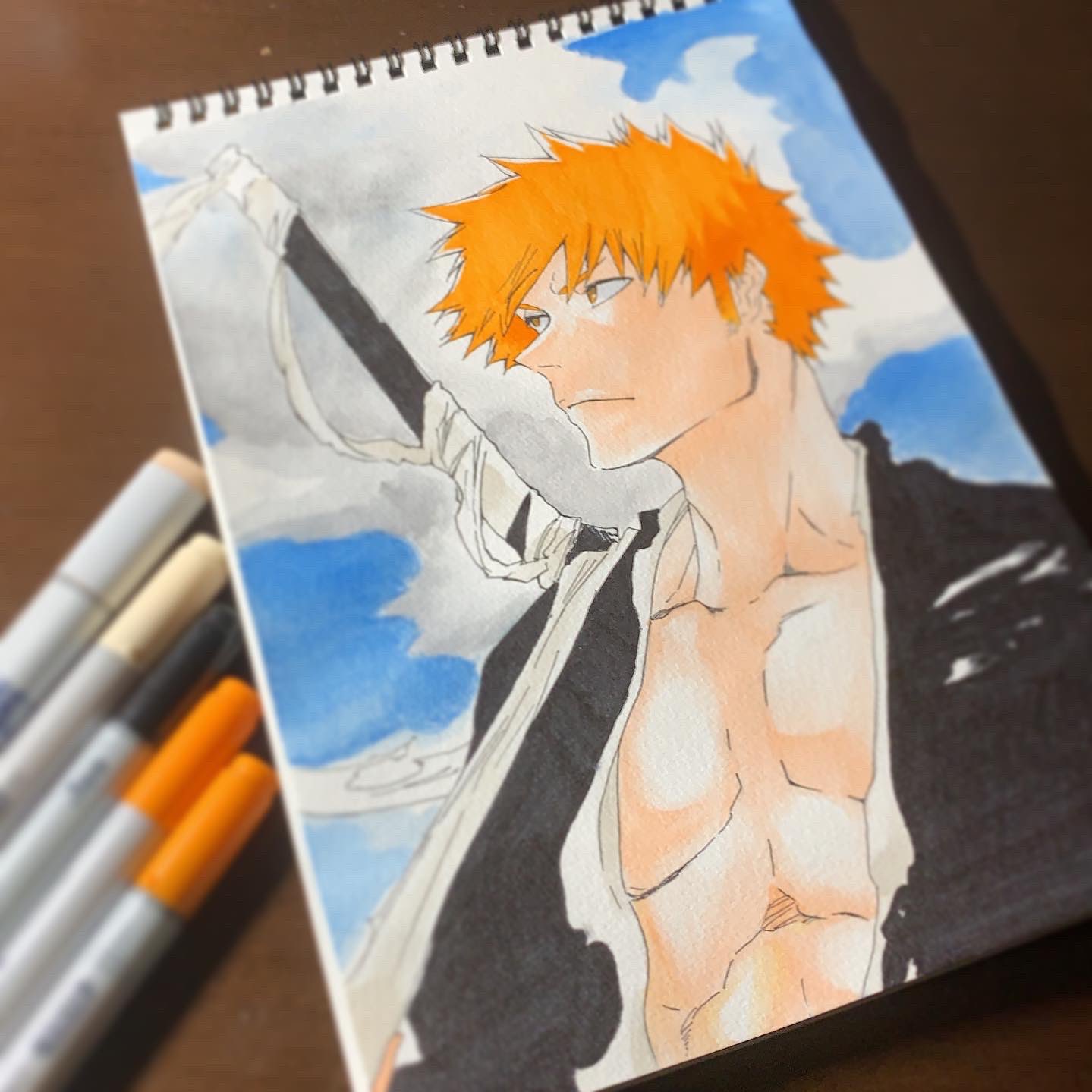 ひびき 卍解かっこいいよな Bleach Bleachイラスト 黒崎一護 黒崎一護イラスト コピック コピック イラスト T Co Fwxwhgj0mn Twitter