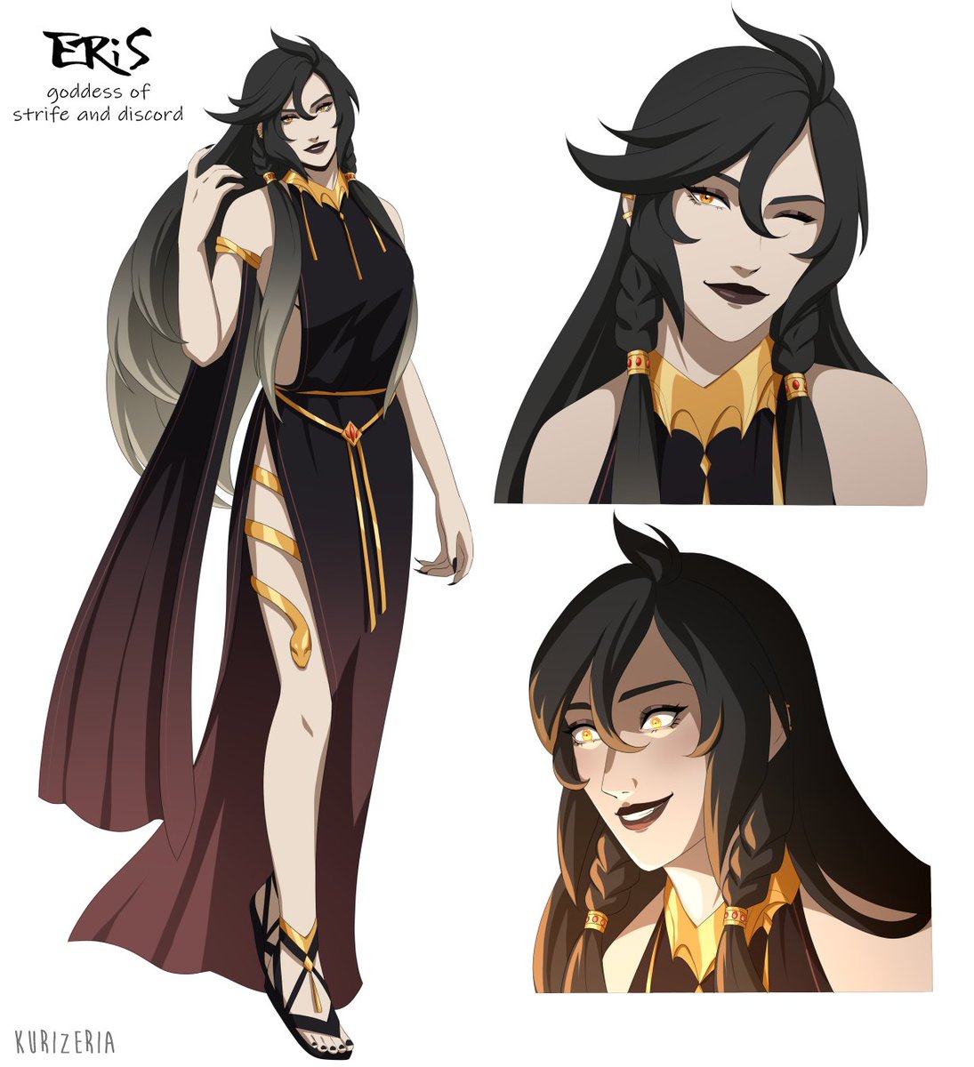 kurizeria's tweet photo. So I committed &amp; made my own version of Eris, in the Blood of Zeus universe. Yay!
She likes to have fun. 🙂 While she isn't evil to the bone, obviously it's in her nature to be a pain in the ass LOL
#bloodofzeus #bloodofzeusoc https://t.co/qZh3AK30cu