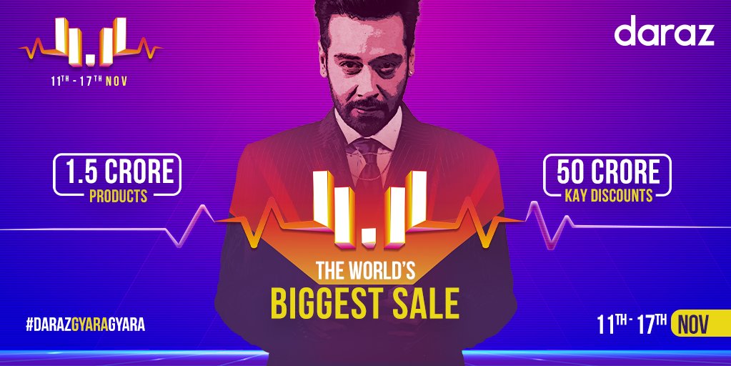8 days to go! Make sure you add your favorite items to your cart before the sale starts and activate your Daraz wallet to get an additional bonus! 
#DarazPK #DarazGyaraGyara #50Crore
Shop now: bit.ly/34Spqsc