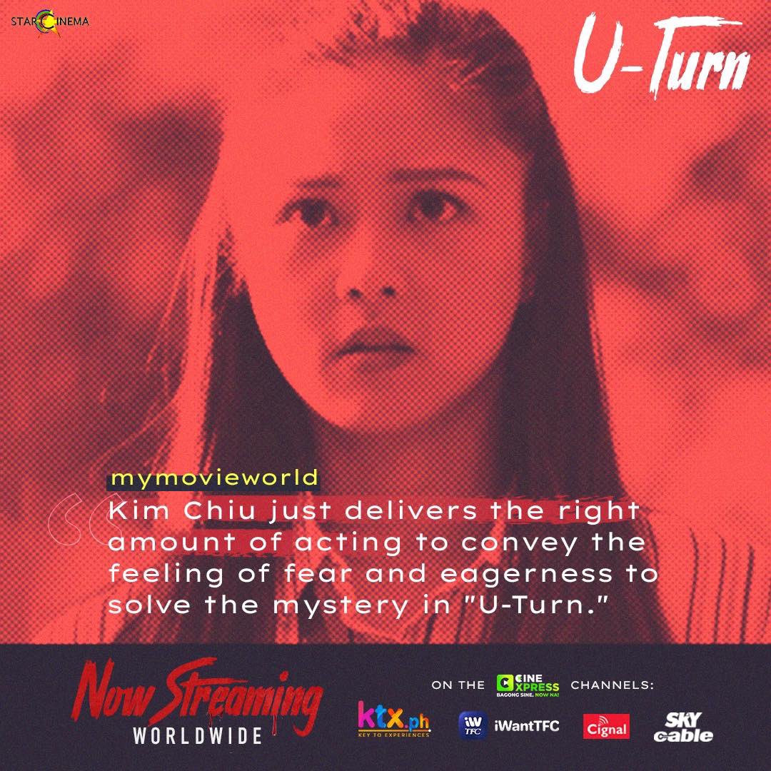 StarCinema's tweet photo. Thank you, my movie world for this review!
#UTurnNowStreaming worldwide! For only 150 pesos per ticket, mapapanood na sa Cinexpress section ng https://t.co/5FUcE3rx4t (https://t.co/XnBmoAI4vx) o iWant TFC (https://t.co/GT7vUI0YN6)... https://t.co/Z4nT31FrAQ