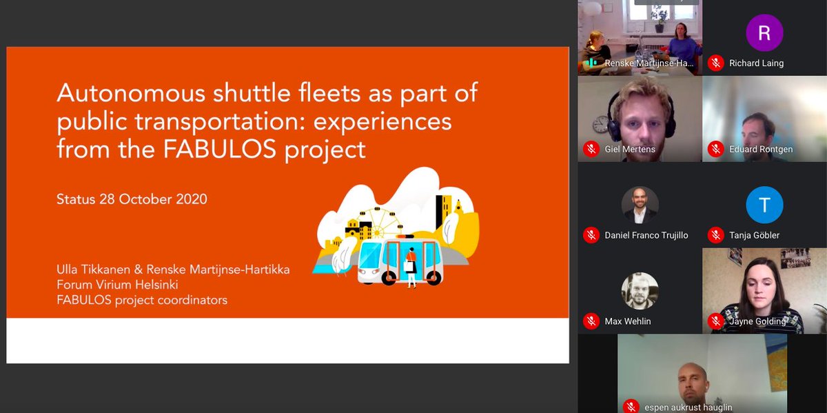 PlanningforAVs's tweet photo. Last week the PAV project partners took part in an AV workshop call with guests from @FABULOSPCP 

Insightful topics were discussed, including public integration methods &amp; operating AV's in mixed traffic scenarios. All providing valuable insights for the project going forward! https://t.co/psJ6D5jtji
