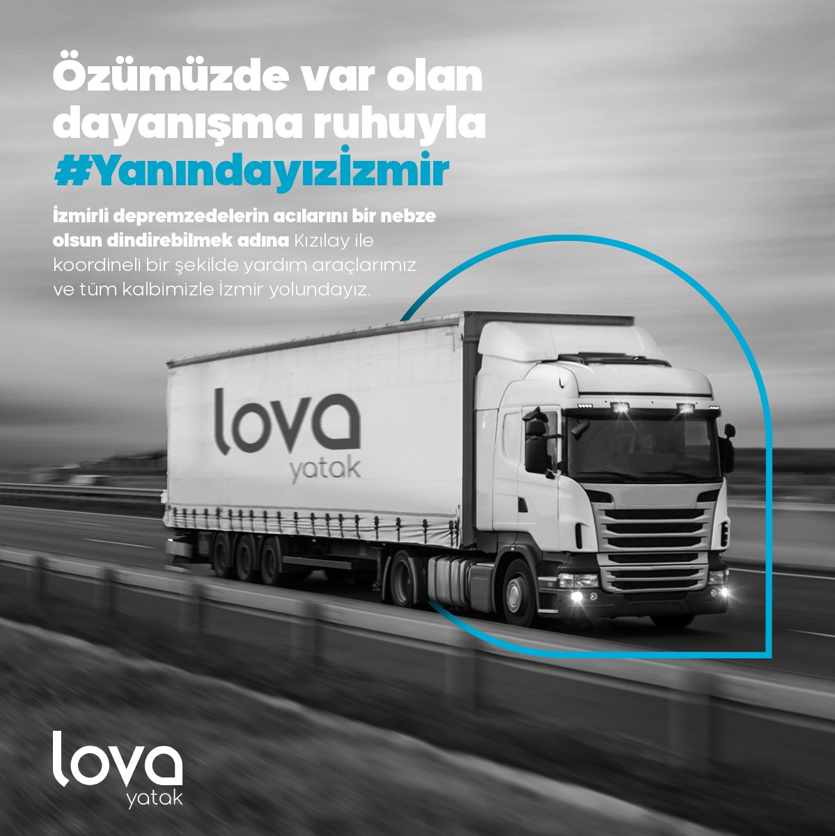 İzmirli depremzedelerin acılarını bir nebze olsun dindirebilmek adına Kızılay ile koordineli bir şekilde yardım araçlarımız ve tüm kalbimizle İzmir yolundayız.