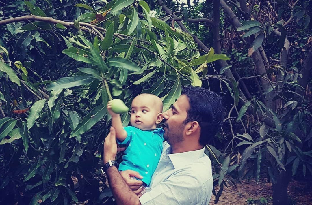 We make sure she learns best softwares. And sometime how to pick mangoes as well. With me.