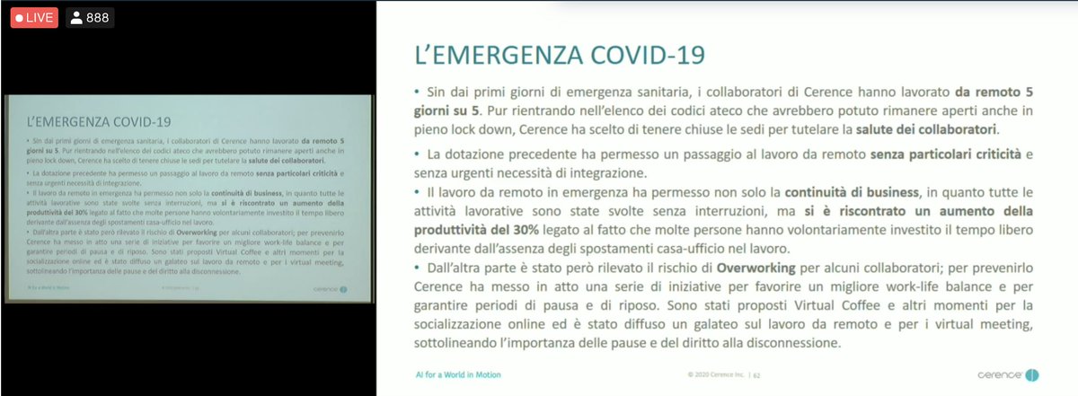 Osserv_Digital's tweet photo. .@CerenceInc vince lo #smartworkingaward fra le #PMI per aver favorito un’organizzazione del lavoro fondata sul raggiungimento di obiettivi e su un clima di fiducia fra manager e collaboratori, facendo dello #smartworking un punto di forza del proprio business #OSW20 https://t.co/24Om8KMkcg