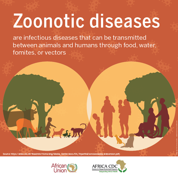 Africa Cdc On Twitter Didyouknow How Important Zoonotic Diseases Are Zoonotic Diseases Are Infectious Diseases That Can Be Transmitted Between Animals And Humans Through Food Water Fomites Or Vectors Onehealthafrica Onehealthday Https T Co