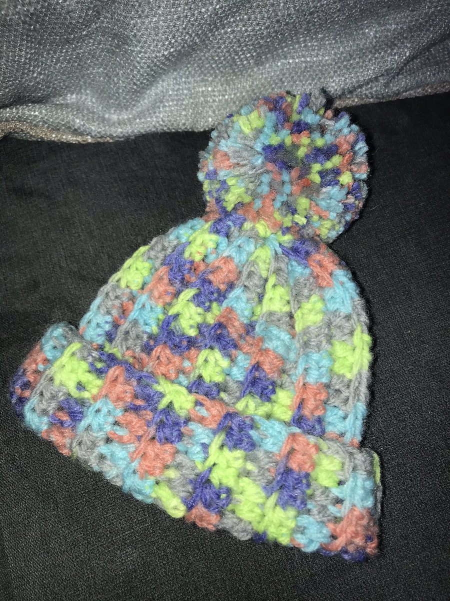 jodes206's tweet photo. Made a little crochet hat 🧶🧶🧶🧶 #crochet #crochethat #shouldgetoutmore #lockdownlife #yarn https://t.co/0SwbMsl1L8