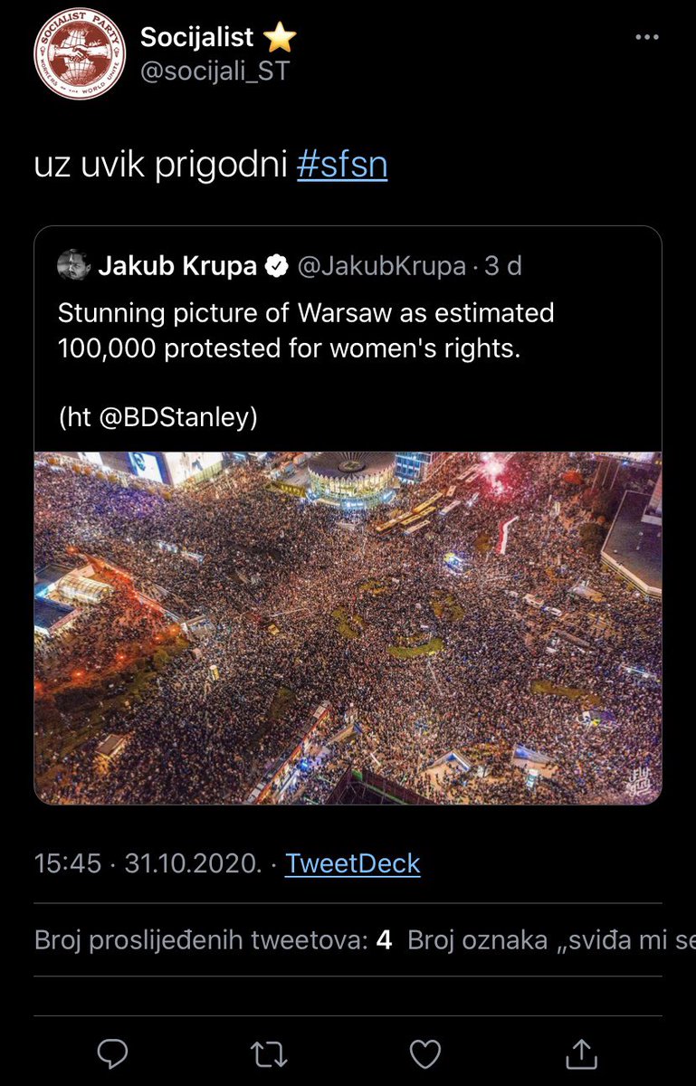 SPolitike's tweet photo. Od danas ćemo samo @socijali_ST pitati što je demokracija, što je sloboda, što je pravo i naravno što je epidemološki sigurno. Nadam se da se nikada više nećemo susresti sa diktaturom, ali “monopol” nad demokracijom i slobodama je novi oblik upravo diktature. #dosljedno https://t.co/fClm30gayy