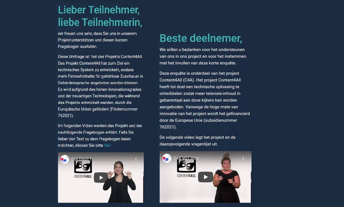 Content4All_prj's tweet photo. Have you seen our new DSGS https://t.co/pokwTI6sPP and VGT https://t.co/kP1MGoAkkC questionnaires?
We are aiming at testing how well the information of a signed weather forecast is transferred by the different technologies we are exploring. It takes minutes only to fill it! https://t.co/mzEoAsxoo1