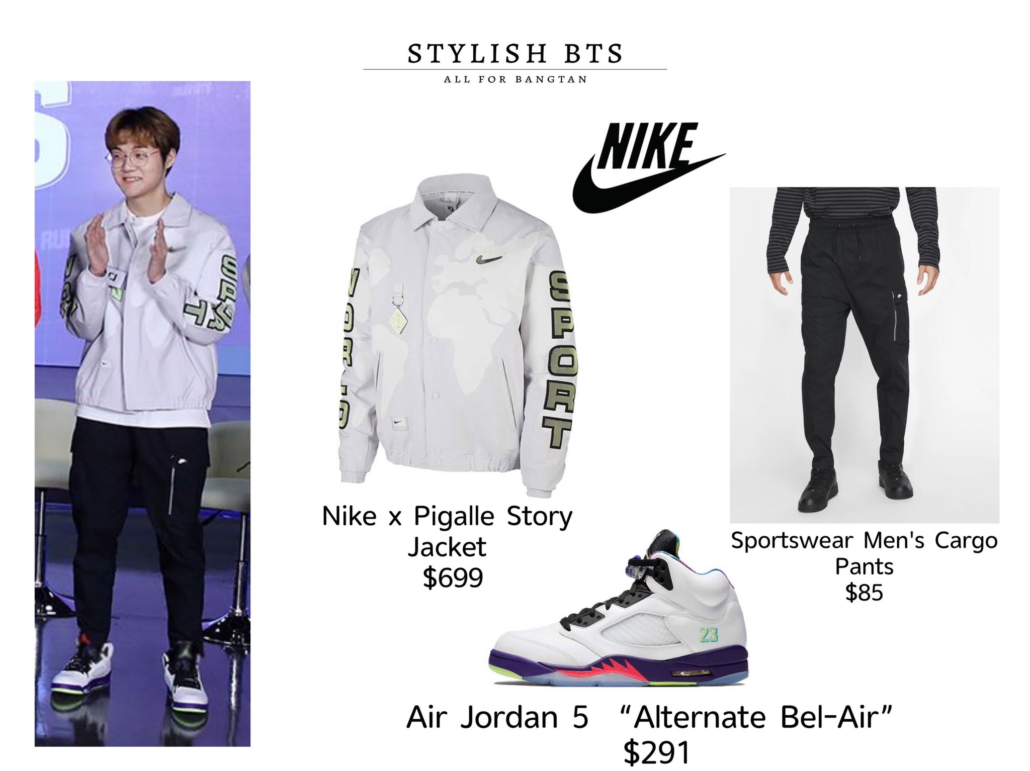 The Nike x CE tracksuit set worn by Jungkook in the video