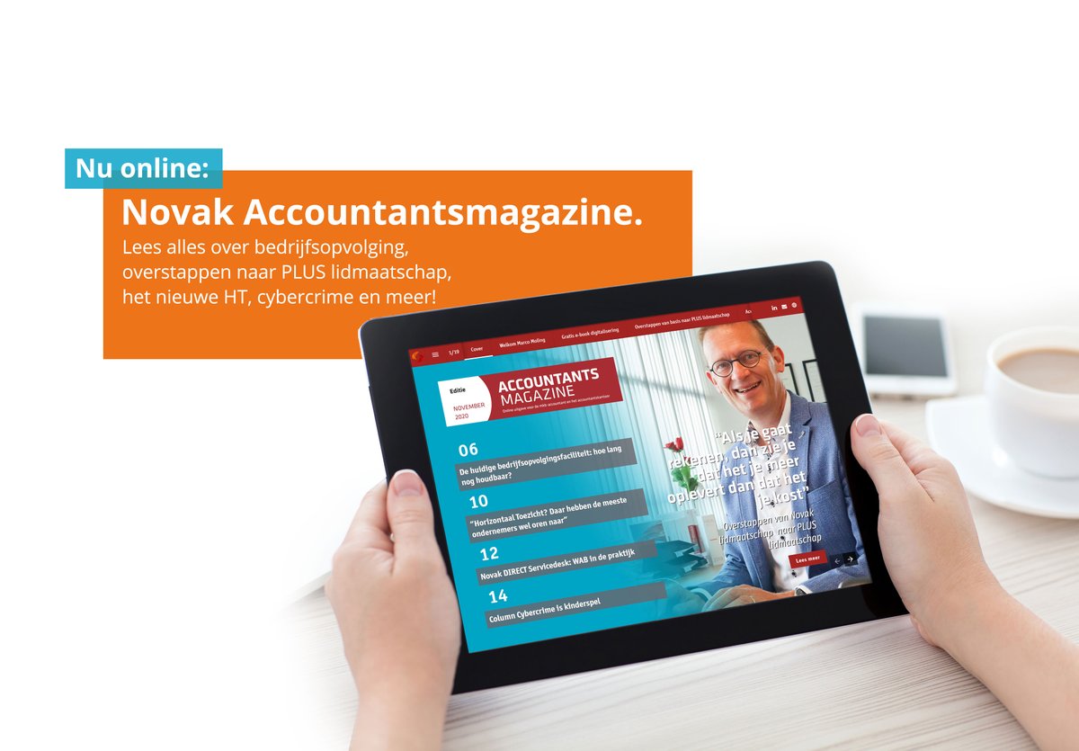 NIEUW! We zijn live met het nieuwste Novak Accountantsmagazine, editie november 2020! Veel leesplezier! accountantsmagazine.nl/novak-5-2020/c… #accountancy #fiscaliteit #Novak #Novaa #kwaliteitssysteem #opleidingen #PE #kwaliteitshandboek #belastingdienst #WAB #bedrijfsopvolging #accountant