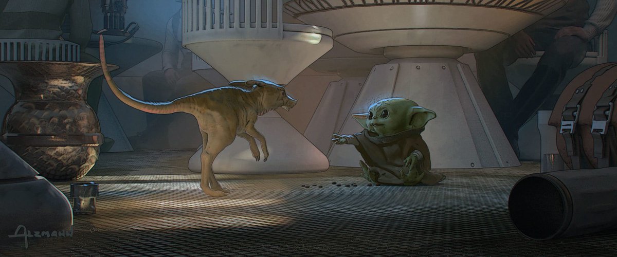  #TheMandalorian   1/ Scurriers: Art by  @TyRuben for SW: Special Edition (1997)2/ Art by  @CAlzmann for Mando S2E1