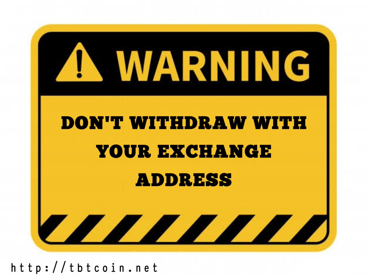 TBtoken's tweet photo. Note that you SHOULD NOT use any EXCHANGE ADDRESS for WITHDRAWAL on the TBT Airdrop bot. You'll lose your TBT if you do so. We don't want you to lose your earned TBT. This is very important.

https://t.co/mIJxVHt2H5

#TBT #TeamBlaze #Airdrop #blockchain #crypto https://t.co/4w8vPG7hnH
