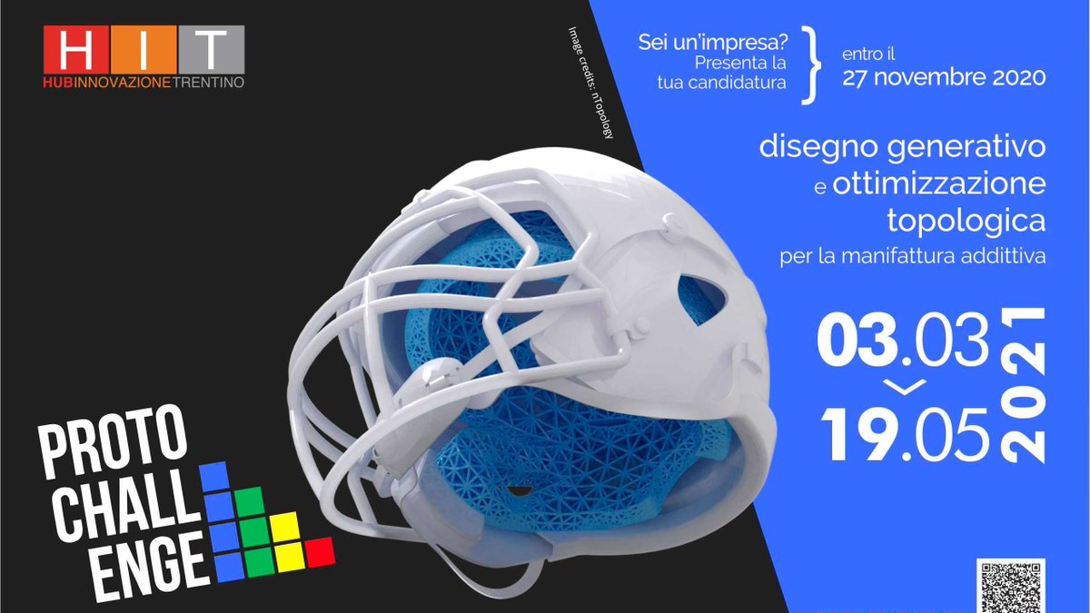 HIT_trentino's tweet photo. 📢 Aperte le candidature alla #PROTOChallenge2021! Un’iniziativa che permette alle #imprese di esplorare i benefici dell’ottimizzazione topologica e della manifattura additiva grazie al confronto con #solver di talento @UniTrento. Ulteriori Info 👉 https://t.co/YzYO4Fztvt https://t.co/IWH2ErX37x