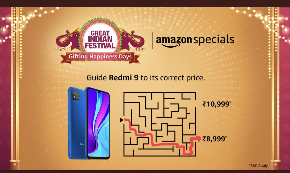 swagy_sm's tweet image. ₹8,999 is the correct Answer 

#AmazonSpecialsRedmiNote9 #AmazonGreatIndianFestival 

@amazonIN