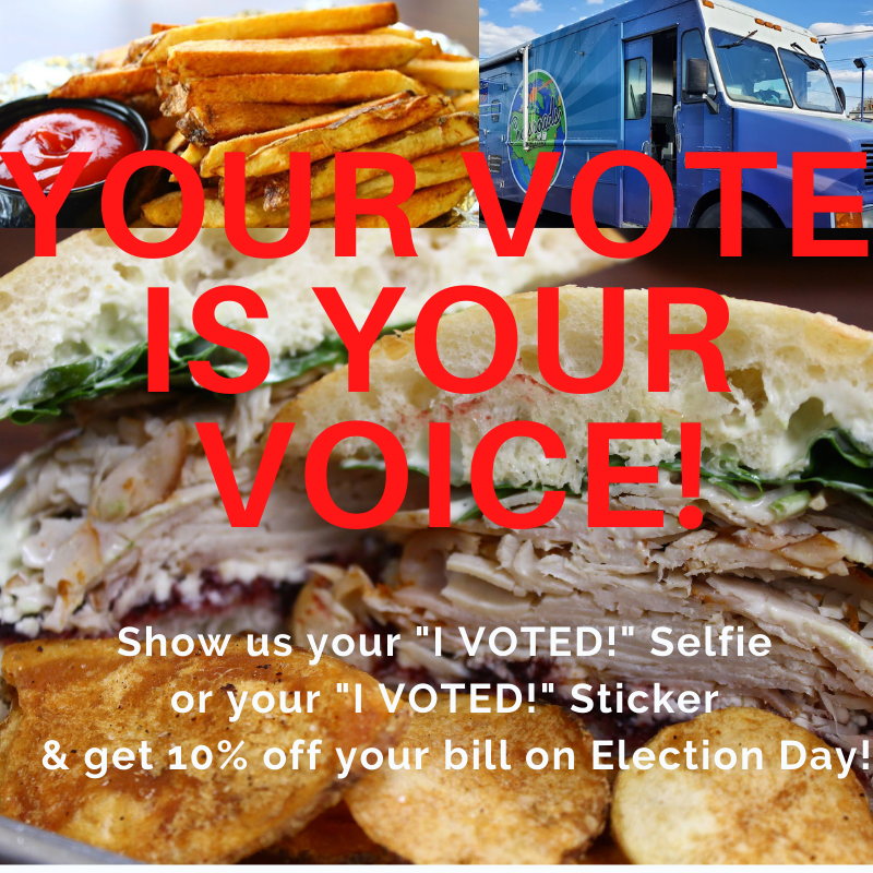 It's election day!! Drop your "I VOTED" sticker selfie!! Come see us today, show us your VOTING PRIDE! &amp; receive 10% off your bill!
11-8 at The Restaurant (PS- it's Kid's Eat Free day too!)
4-7 at  Aquilas Delight in Fallston
#serveyousoon #voting #wevoted #2020election