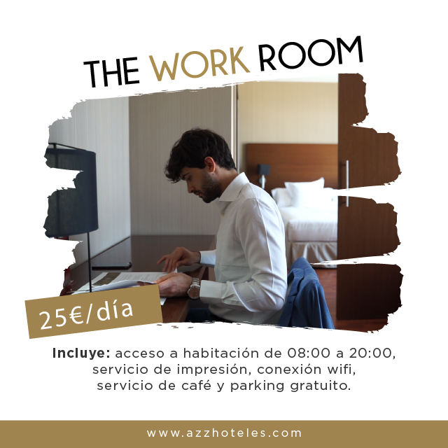 ¡Tu espacio de trabajo 100% seguro!

Habitación de hotel • Impresora • WIFI • Parking Gratuito.

Ya disponibles en nuestros hoteles <a href="/HotelTactica/">Hotel Táctica</a> y <a href="/ValenciaCongres/">Valencia Congress</a> 
.
.
#Teletrabajo #espaciosseguros #covidfree #coworking #Azzhoteles #Azz #HotelesParaVolver
