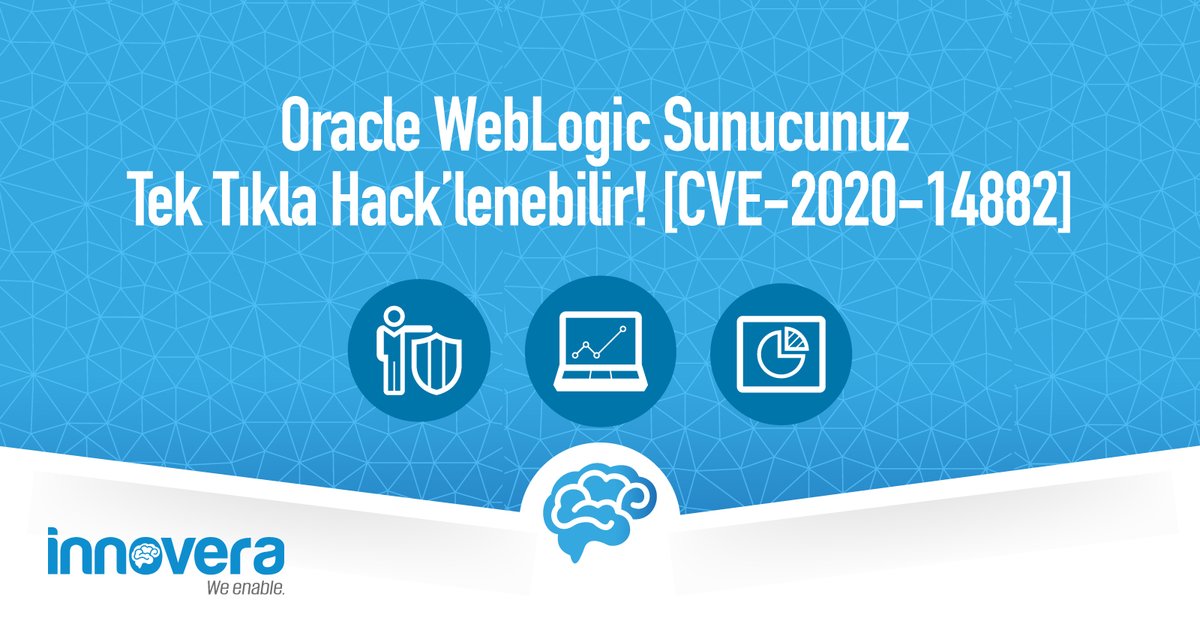 Oracle WebLogic Sunucunuz Tek Tıkla Hack’lenebilir! Sızma Testi ekibimizden Hasan Basri Elisert'in yeni çıkan kritik "CVE-2020-14882 kodlu Oracle WebLogic RCE" zafiyeti ile ilgili hazırladığı detaylı teknik analiz raporuna buradan ulaşabilirsiniz: cutt.ly/ggAgXyy