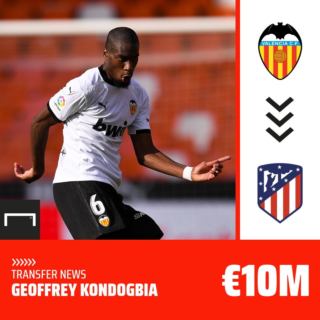 goal's tweet photo. Atletico Madrid have announced the signing of Valencia's Geoffrey Kondogbia on a four-year deal 🤝 https://t.co/DrD6HnnGpb