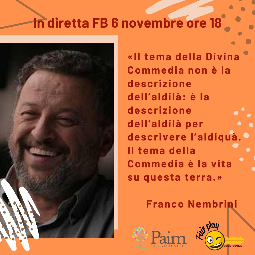 fairplay_pisa's tweet photo. -3 alla diretta con @FrancoNembrini sui #giovani e #Dante 
Per chi volesse seguire la diretta ecco il Link della nostra pagina --> https://t.co/TRdsBP9Dwo 

Ci vediamo tutti Venerdì alle 18, 
non mancate ;) https://t.co/dL4bU082ye
