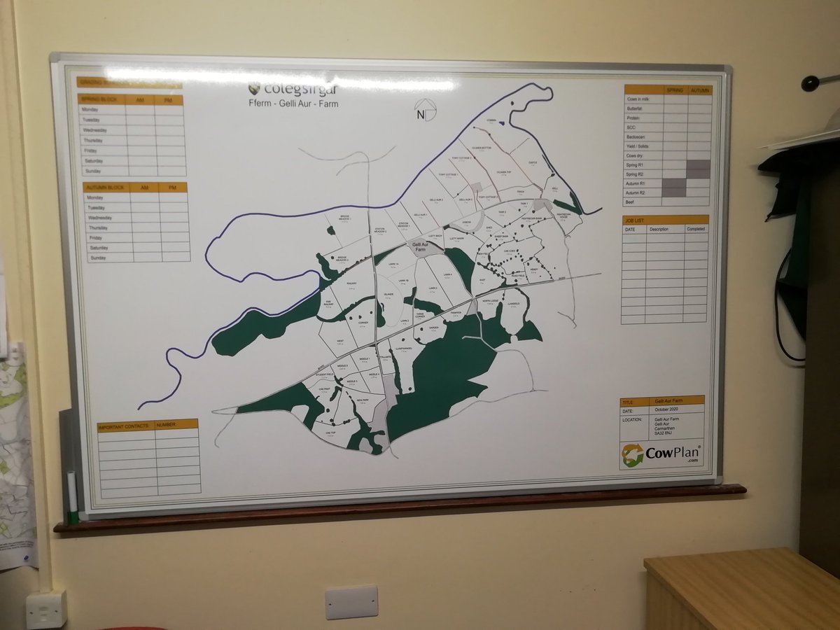 Bit of an upgrade to the farm office whiteboard! @ColegSirGar <a href="/CowPlan/">CowPlan - Ivor Davey</a>