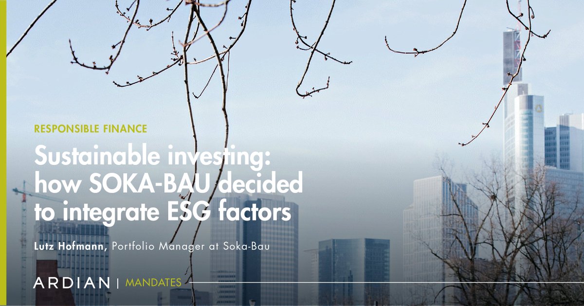 #ResponsibleFinance |“Alongside, financial returns, liquidity and collateral security, we think ESG is an additional dimension in our investment decision-making process,” Lutz Hofmann Portfolio Manager at <a href="/SOKA_BAU/">SOKA-BAU</a>.
Read the article → bit.ly/3jQookv
#ESG #ESGScoring
