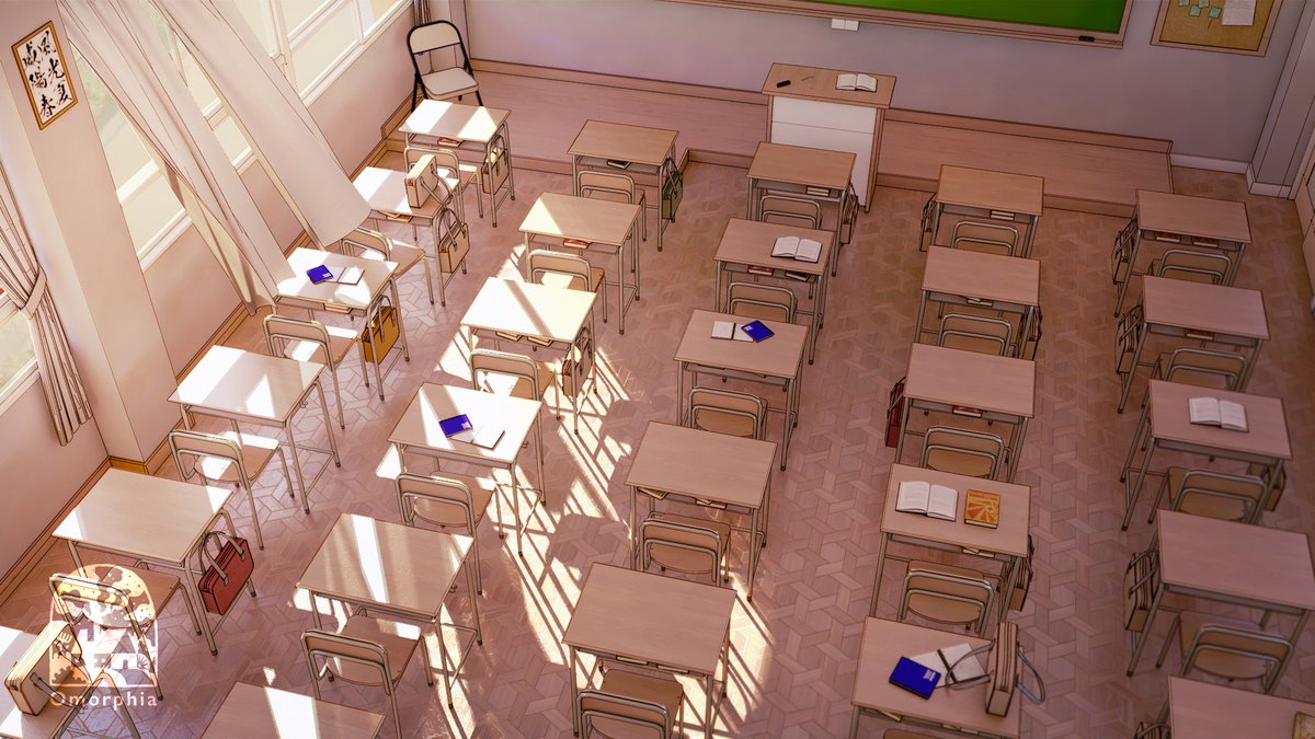 Anime Background Concept School Classroom View 库存矢量图（免版税）2316304623 |  Shutterstock
