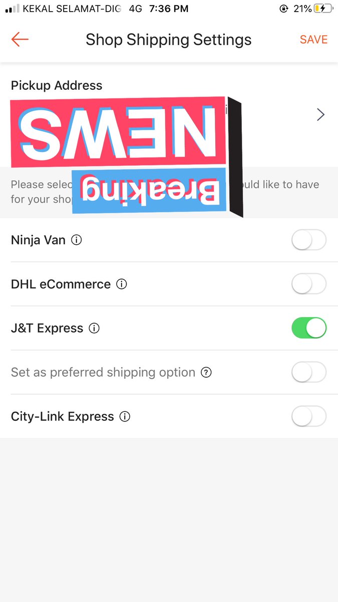 taknak guna jnt? pergi kat profile balik. tekan “my shipping” then enable courier yang korang nak. i memang setia dengan jnt. hahahaah