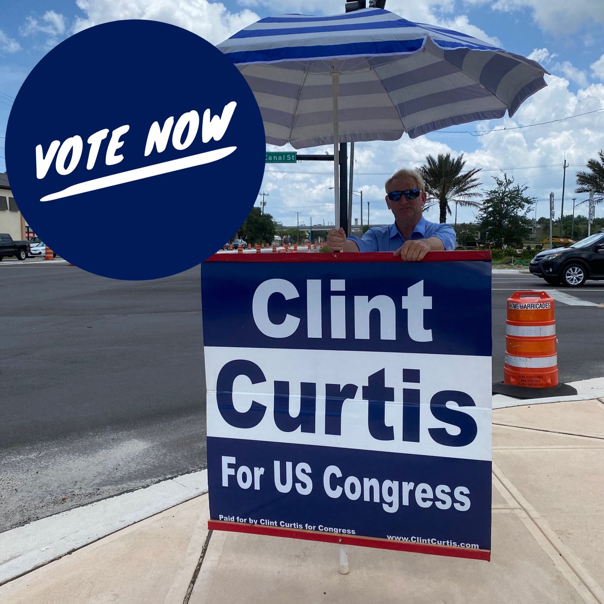 Clint4congress's tweet photo. The polls are open from 7am-7pm!  #Vote because every single vote counts! Make sure your voice is heard! #Vote2020 #VoteBlueDownBallot https://t.co/QwFfWaa6g1