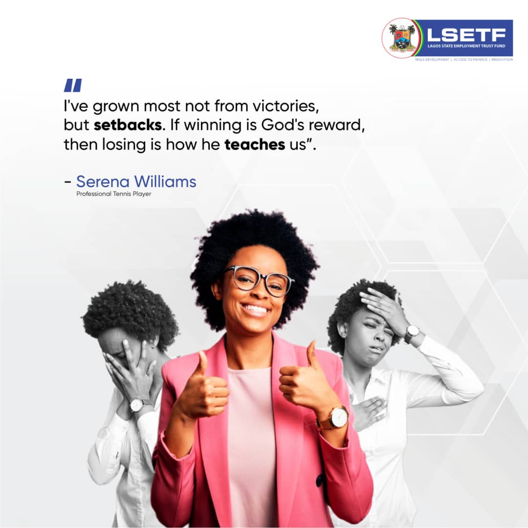 LSETF's tweet photo. Learn from your setback...
#LSETF2020 #Tuesday #Entrepreneur #Business #COVID19 #CoronaVirus #Grown #LASG #ForAGreaterLagos #Lifelessons #Newweek #Businesslessons #Setbacks #Learningfromsetbacks https://t.co/rdIf4ZFd9C