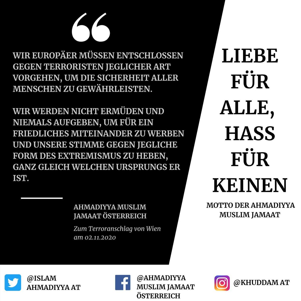 AhmadiyyaAT's tweet photo. Stellungnahme der Ahmadiyya Muslim Jamaat Österreich zur vergangen Nacht. https://t.co/daOvXq0cUH