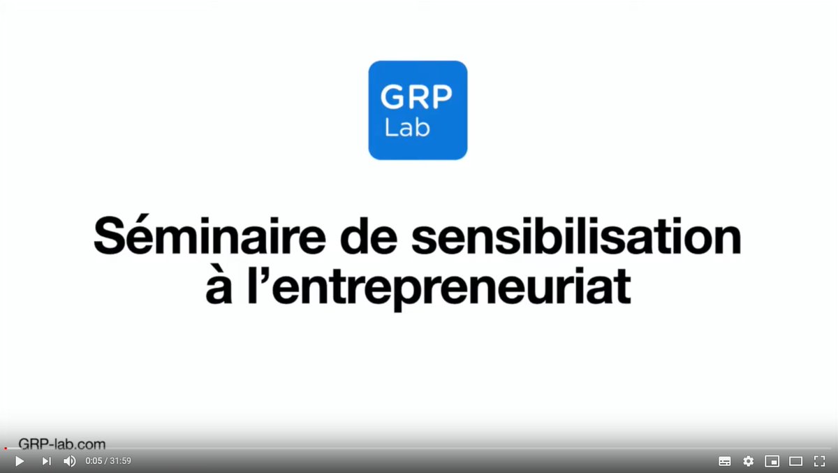 Pour vos séminaires de sensibilisation à l'entrepreneuriat
youtube.com/watch?v=8KK_uA… 
#entrepreneuriat #BusinessModel #etudiantentrepreneur  <a href="/univbordeaux/">Université de Bordeaux</a> <a href="/GRPLab/">GRP Lab</a> #Entrepreneurship <a href="/PepiteFrance/">Pépite France</a> @ECA_PEPITE