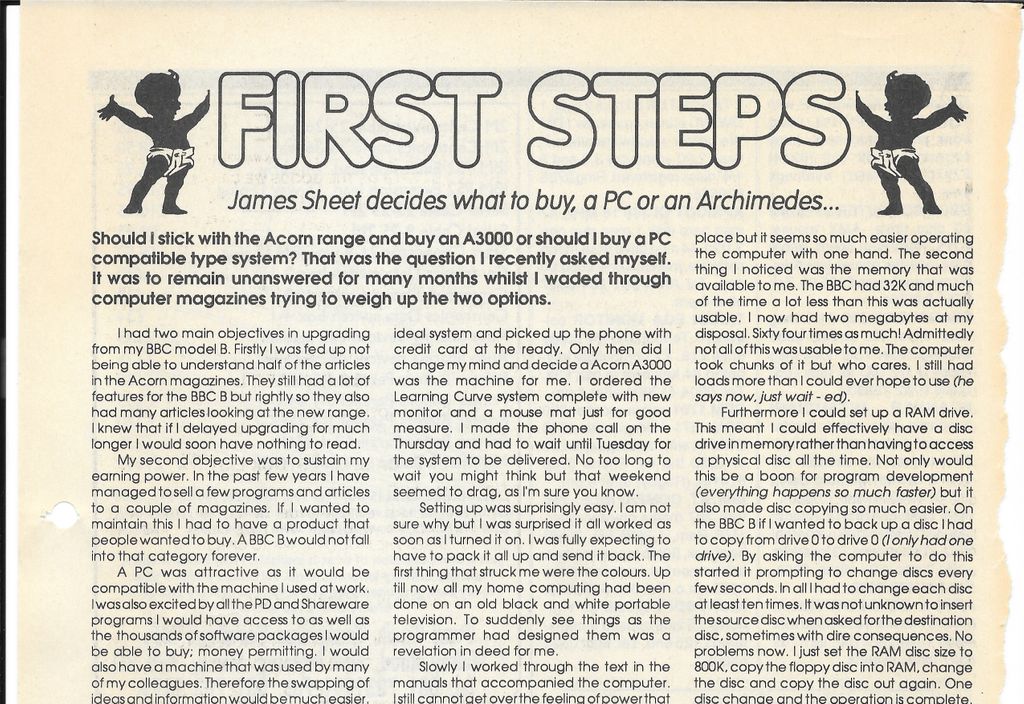 Graham_Kendall's tweet photo. "The obvious advantage of upgrading to an #A3000 was that you get the operating system (RISC OS) with built in desktop and a powerful version of #BASIC [From #MicroMart, 1991]" #GXKSoundbite @micro_mart https://t.co/doQoFixbm8 https://t.co/S3EwDphcHo