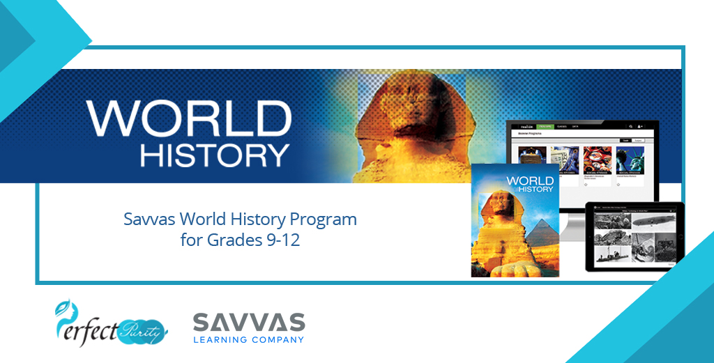LlcPurity's tweet photo. Savvas World History invites students to truly experience the scope and impact of history through engaging stories from some of the most compelling and eventful times in the history of our world. #perfectpurity #publishing #distribution #education #Kto12 #schools #USCurriculum https://t.co/i2vPTntDcP