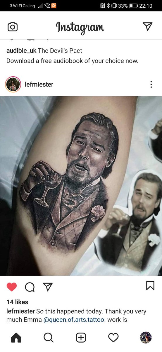 DBlezDowns's tweet photo. A friend of mine just got the greatest tattoo of all time @LeoDiCaprio https://t.co/MN3KGguLhQ
