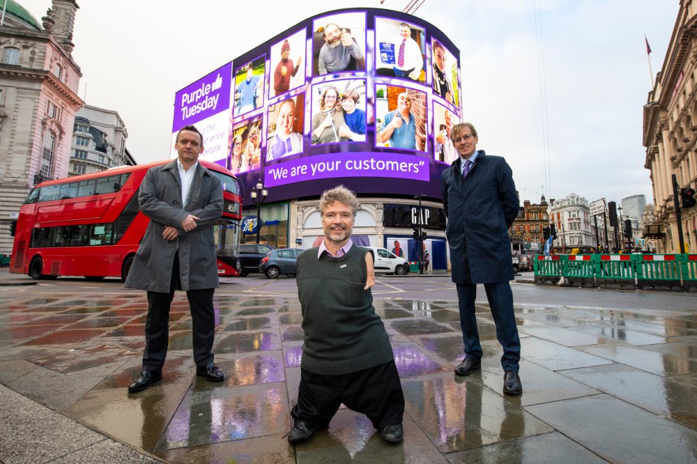 wearepurpleorg's tweet photo. A magnificent collage of photos which capture the moments Purple Tuesday launched earlier this morning.

#ThumbsUp for #PurpleTuesday

@sainsburys @LandsecGroup https://t.co/fg5DV1WoOm
