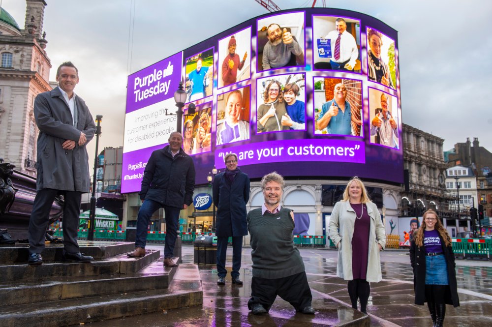 wearepurpleorg's tweet photo. A magnificent collage of photos which capture the moments Purple Tuesday launched earlier this morning.

#ThumbsUp for #PurpleTuesday

@sainsburys @LandsecGroup https://t.co/fg5DV1WoOm