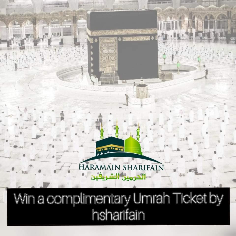 Get a chance to win a Complimentary Umrah Ticket from hsharifain!*

Step 1 Retweet this post
Step 2: Visit bit.ly/363ylpQ and complete the form!

*Terms and conditions apply
