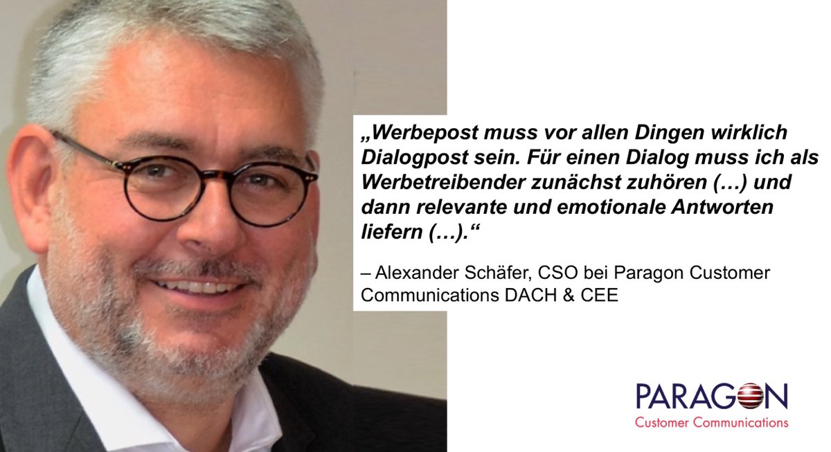 Paragon_DACHCEE's tweet photo. @AlexSchaeferD wurde von der @ONEtoONE_de gefragt, wie #Dialogpost in Zukunft aussehen und was sie beinhalten muss, damit sich eine Investition lohnt und sie nicht als ungewünschte #Werbepost betrachtet wird. Lesen Sie hier den kompletten Kommentar: https://t.co/XJs9aCxlaO https://t.co/HieWb5CizS