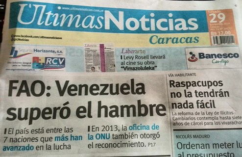 SE NOS COLÓ ESTA NOTA! Con Chavez se logró erradicar el HAMBRE en Venezuela.