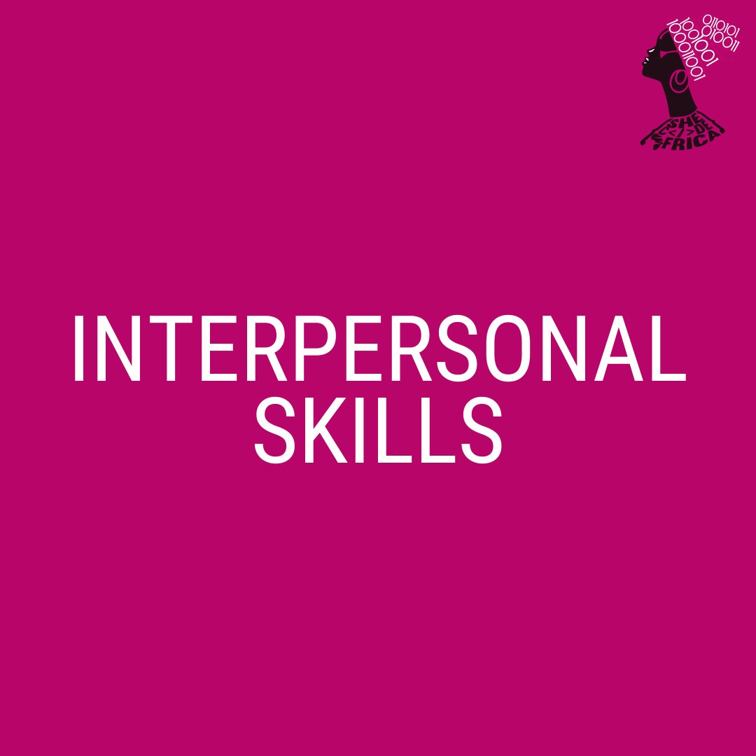 SheCodeAfrica's tweet photo. There are certain skill sets that are crucial for professionals to be able to exercise in their work environment.
Here is a list of interpersonal skills for every professional in the workplace:
1. Self-Confidence
2. Work Ethic
3. Relationship Management
#SCATechTuesday https://t.co/h1Ct4wRryM