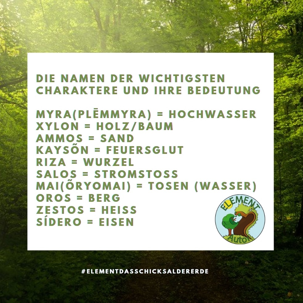 ElementAutor's tweet image. Da alle noch ungeborenen Elementare schon im Bauch der Mutter ihr Element nutzten können und die Geschichte im antiken Griechenland spielt, sind alle ihre Namen auf altgriechisch und bedeuten ungefähr das, was sie auch kontrollieren können 🌱💧🌪🔥.